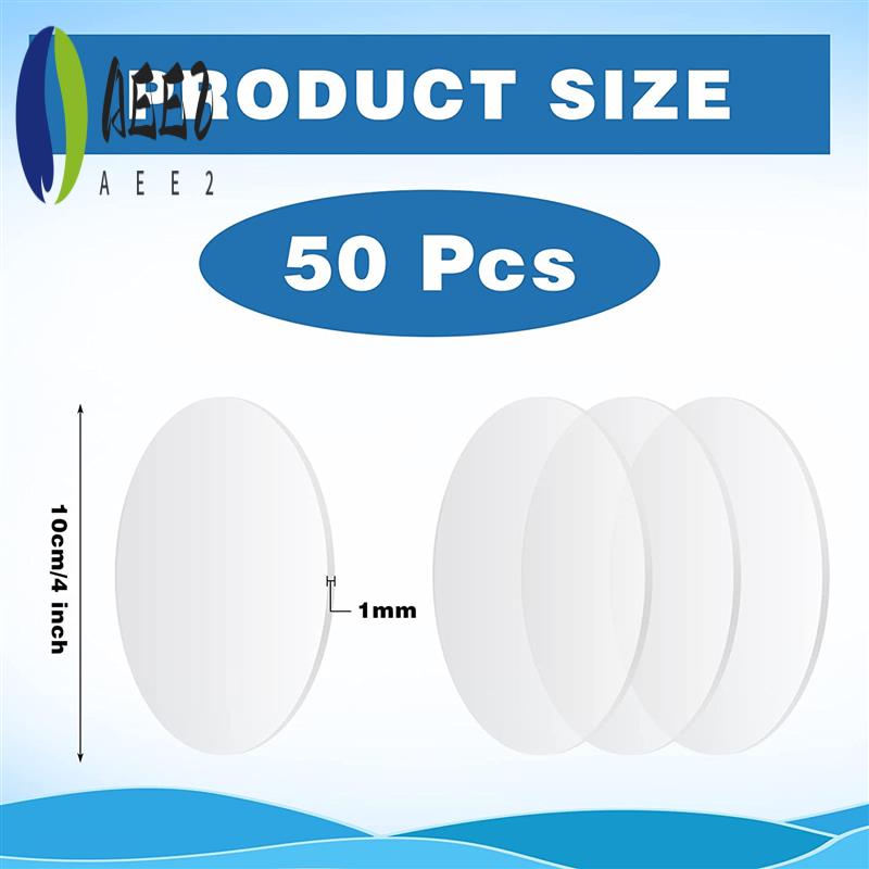 

AEE2-50 Pcs Clear Acrylic Sheets, 4Inch Round Acrylic Disc, 0.1Cm Thick Round Clear Acrylic Sheet Clear Round Acrylic Sheet прозрачный