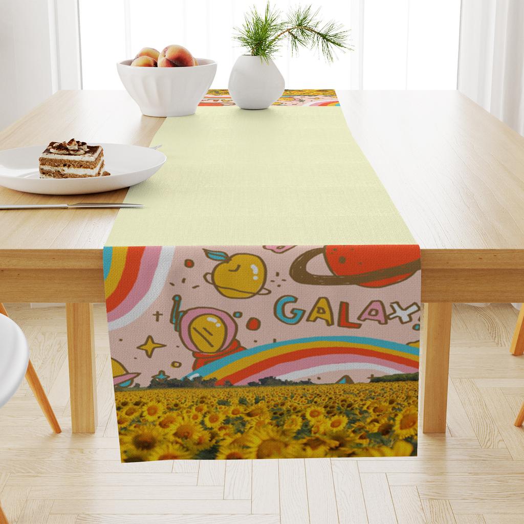 30x180cm Landscape Printed Linen Table Flag Dining Cabinet Coffee Tablecloth Heat-Resistant Anti Slip Dust-proof Tables Towel