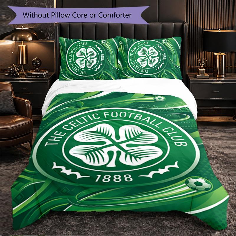 Biancheria da Letto a Tema Celtic FC Set 3 Pezzi Copripiumino Biancheria da Letto Decorativa Per Camera Adolescenti Decorazione Casa