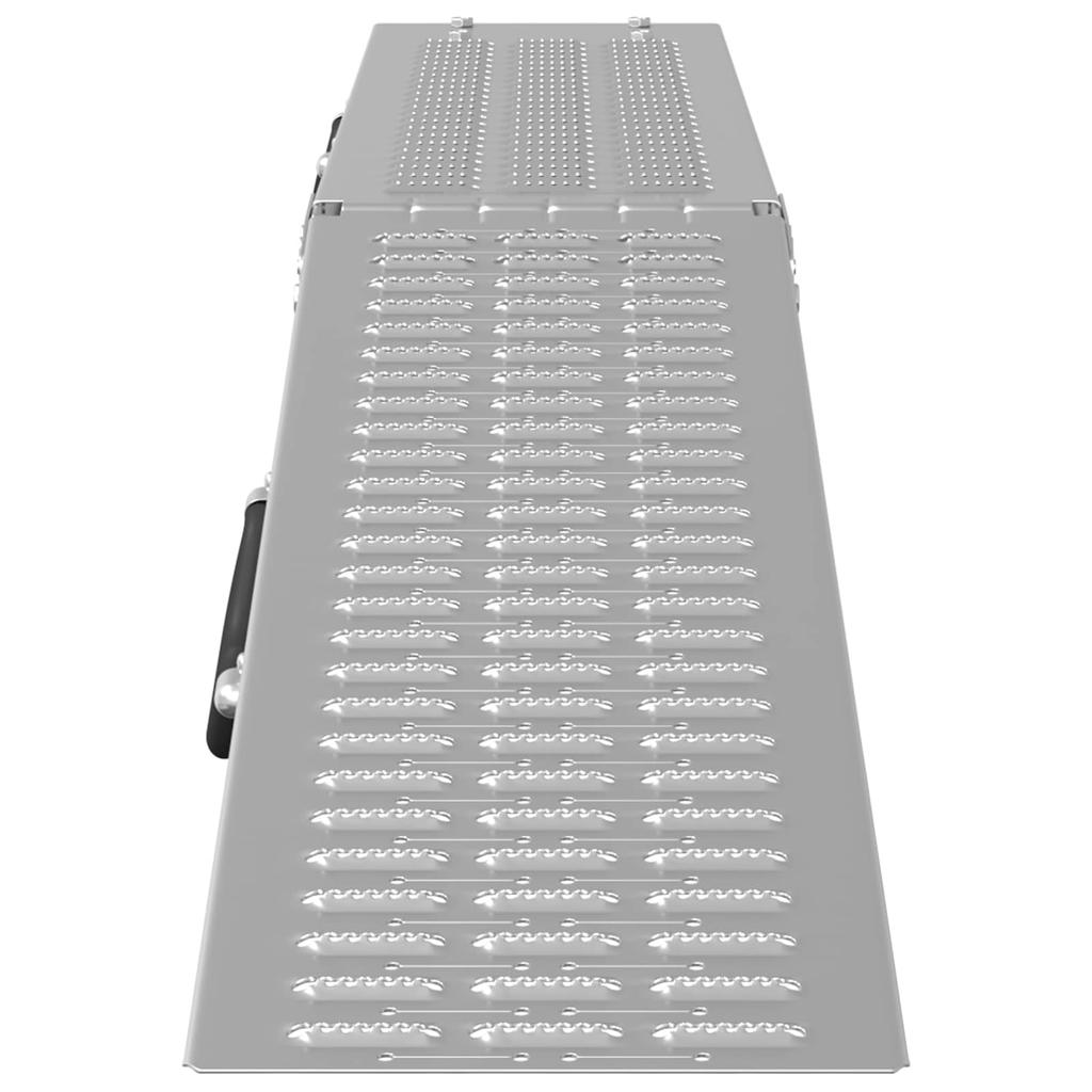 Folding Ramp 200 Kg Load Capacity Per Ramp Set of 2 Silver 186 X 23 X 4.5 Cm
