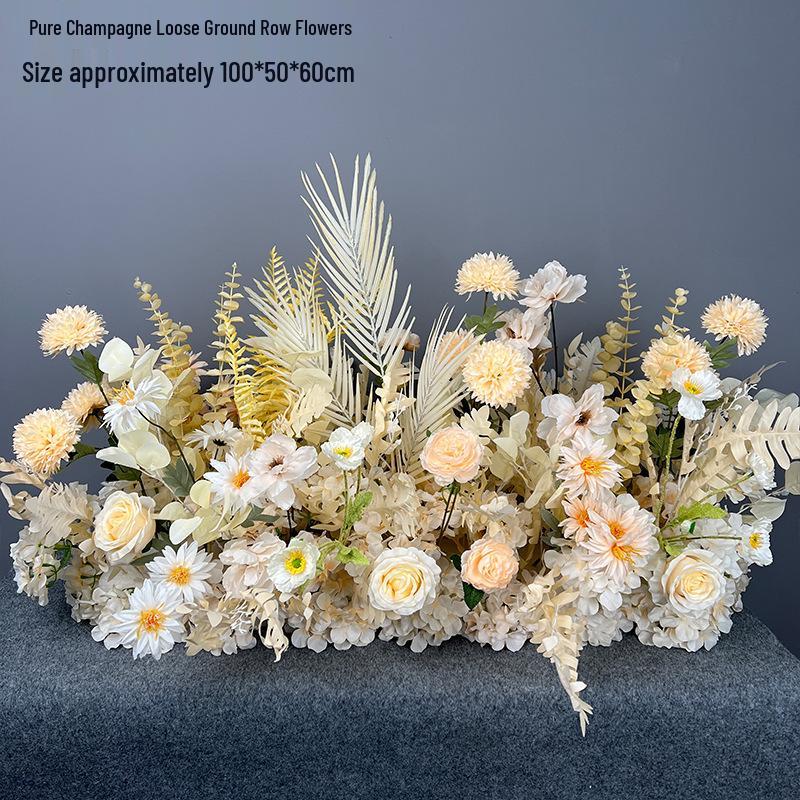 2025 Wedding Floral Decoration: Engagement Banquet Scene, Road/Stage Floral Rows, Arch Flowers, Artificial Background Simulation, Floral Art.