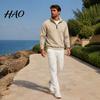 Outdoor Fitness Clothing Mens Quarter Zip Sweatshirt, Stand Collar Athletic Fleece Pullover, Ribbed Hem Cuffs, Casual Streetwear Hoodie Long