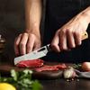 SENBON 440A Steel Folding Outdoor Camping Olive Wood Camping BBQ Set Knife, Portable, Knife, Knife, Handle, Travel, Petit, 4-Piece