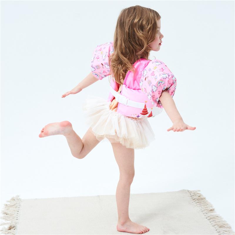 Children's Buoyancy Vest: Swim Suit with Foam Float Sleeves and Armbands for Learning to Swim