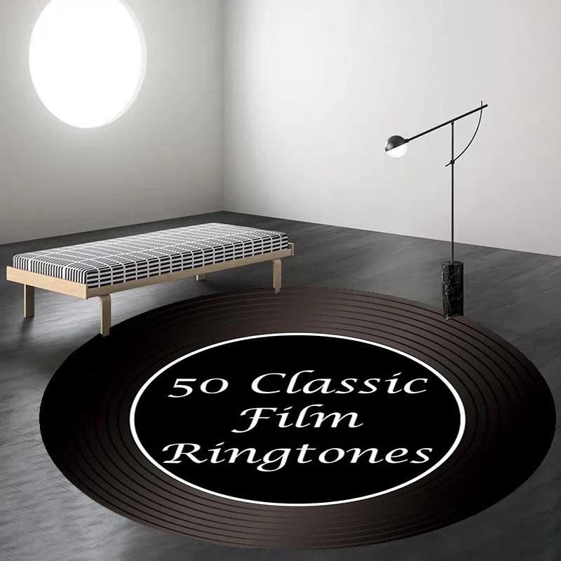 Retro Fashion Personality Vinyl Record Pattern Round Carpet Living Room & Bedroom Floor Mat Office Decorative Rug