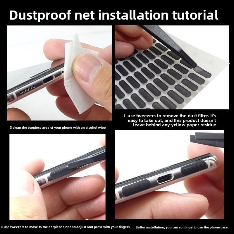 Universal Dust-proof Net for Mobile Phones and Tablets, 6-hole and 8-hole Dust-proof and Water-proof Speaker Holes, Dust-proof Net Sticker