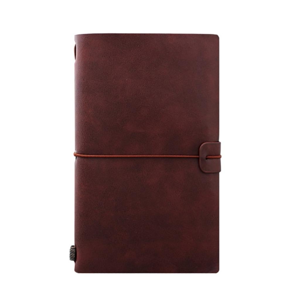 

Vintage handbook creative strap imitation leather portable notepad A6 notebook manuscript 200mm*120mm темно-коричневого кольору