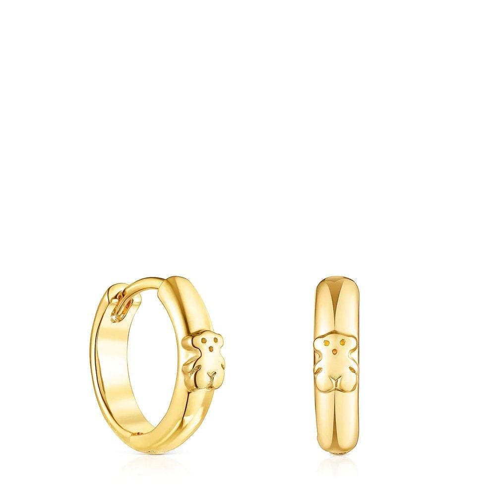 Silver Vermeil Tous Basics Bear Hoop Earrings/Earrings/011183530