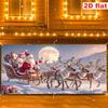 2D Winter Night Santa Sleigh Garage Door Cover, Reindeer & Moon Christmas Decor