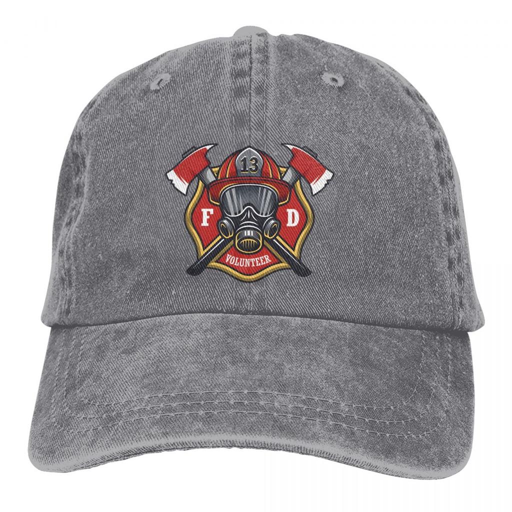 Red And White Fire Department Volunteer Baseball Cap Men Hats Women Visor Protection Snapback Fireman Fire Rescue Caps