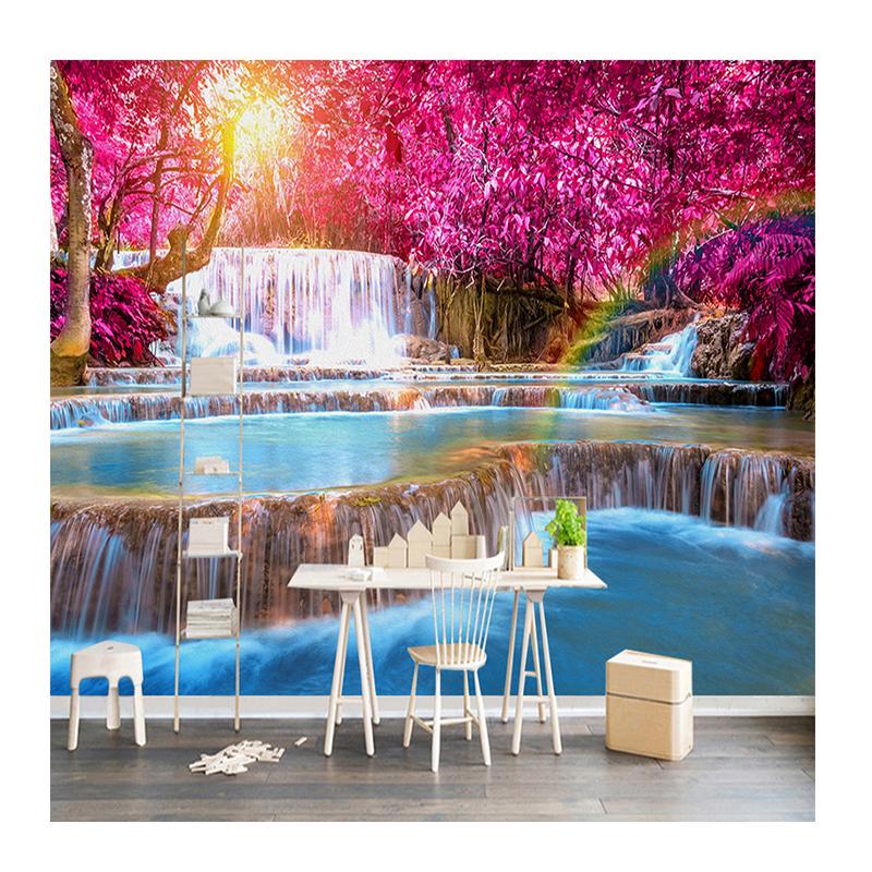 

3D Wallpaper Beautiful Forest Waterfall Nature Landscape Wall Murals Living Room Bedroom Backdrop Home Decor Wallpaper 200 cm(W) x 140 cm(H)
