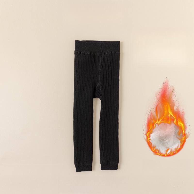 

Зимние леггинсы для девочек с флисом, не скатывающиеся, детские колготки, теплая овечья шерсть, верхняя одежда, детские леггинсы-девятки 3XL чёрный