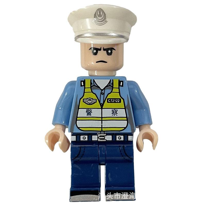 Building Block Doll Police Catch Thief Traffic China Plastic Building Block Toy Boy