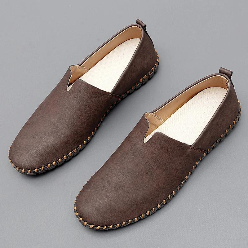Fashion Outdoor Casual Shoes Handmade Moccasins Leather Loafers Men Driving Shoes Size 39-48 Summer Sandals for Man Zapatos Para Hombre