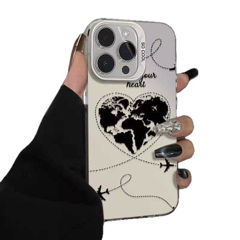 Heart-shaped Airplane Case for iPhone 18 Pro Max, Personalized and Energetic Case for iPhone 18/15/14, European and American Style.