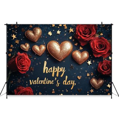 Mocsicka Happy Valentine's Day Photo Background Flowers Door Red Rose Love Wallpaper Decorations Adult Princess Wedding Backdrop