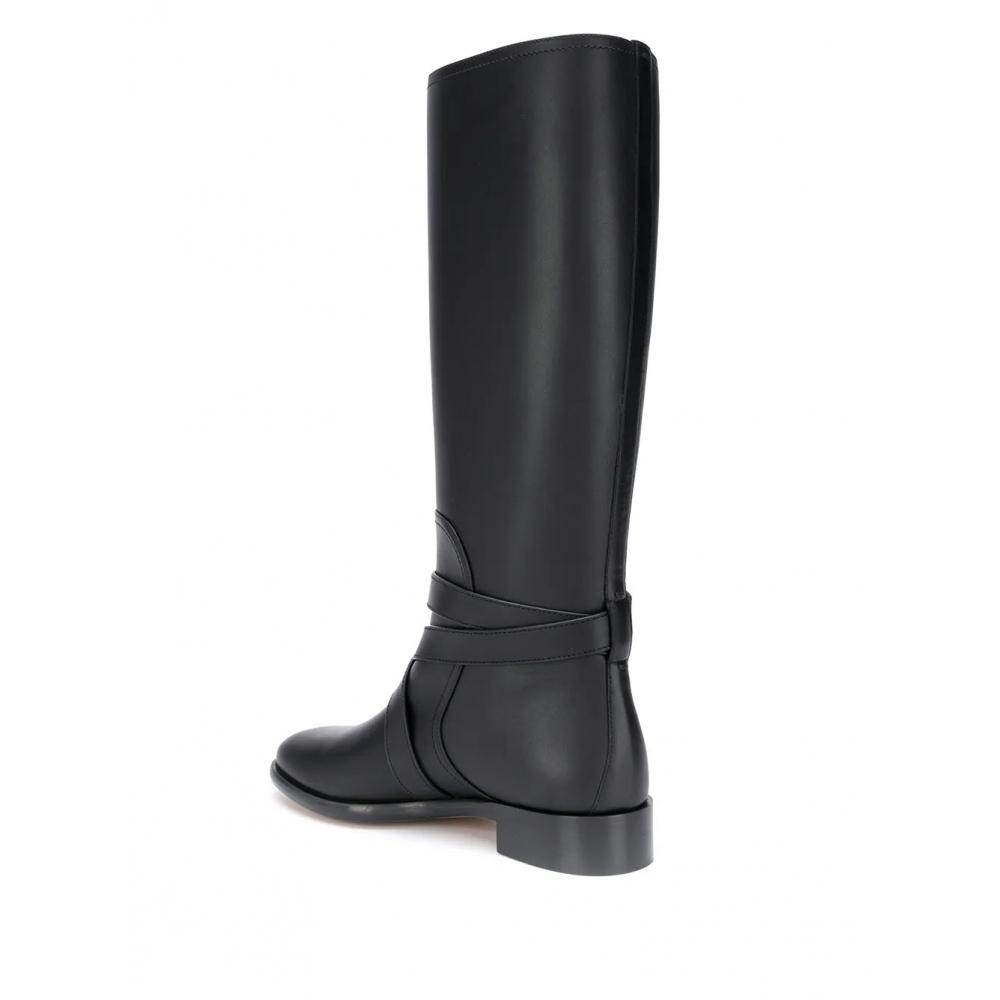 Salvatore Ferragamo Ferragamo Gancini Knee High Boots Black