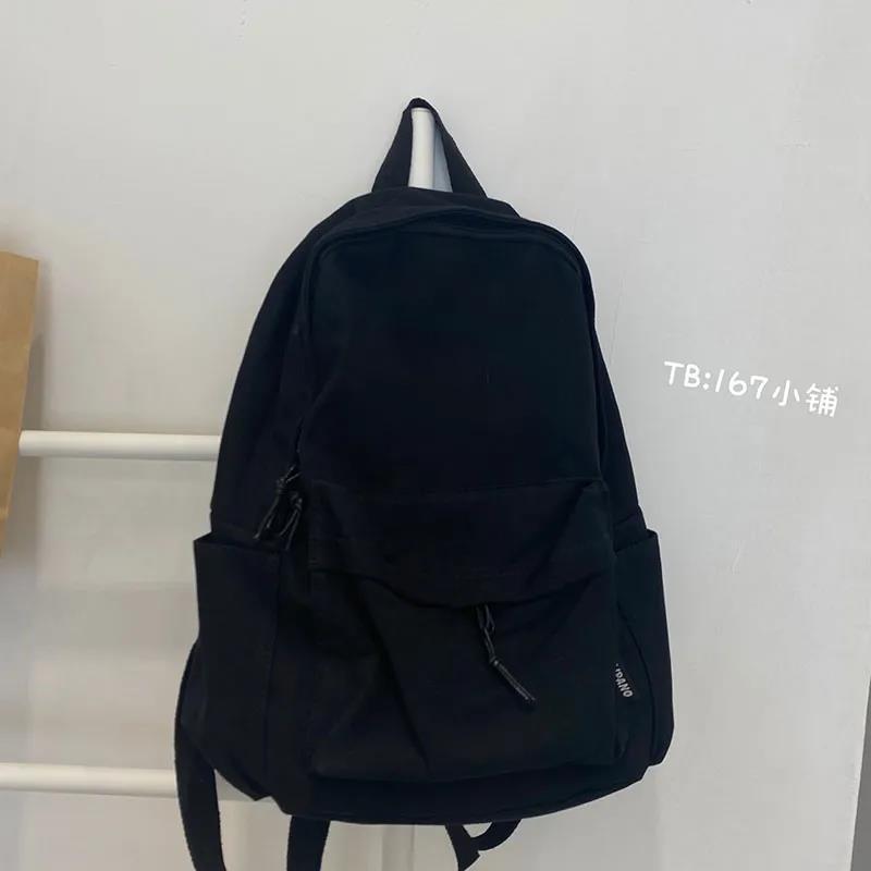 Schoolbag schoolbag female ins wind junior high school students solid color backpack 1011 new Mori high school students domineering backpack tide