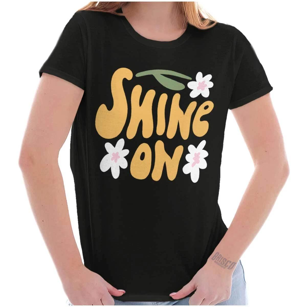 Groovy Inspirational Shine On Daisy Flowers Graphic T Shirts for Women T-Shirts XL