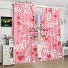 2PCS- Pink Letters - Printed Curtain - Polyester Material - Suitable for Bedrooms, Living Rooms, Study Rooms, Private Spaces