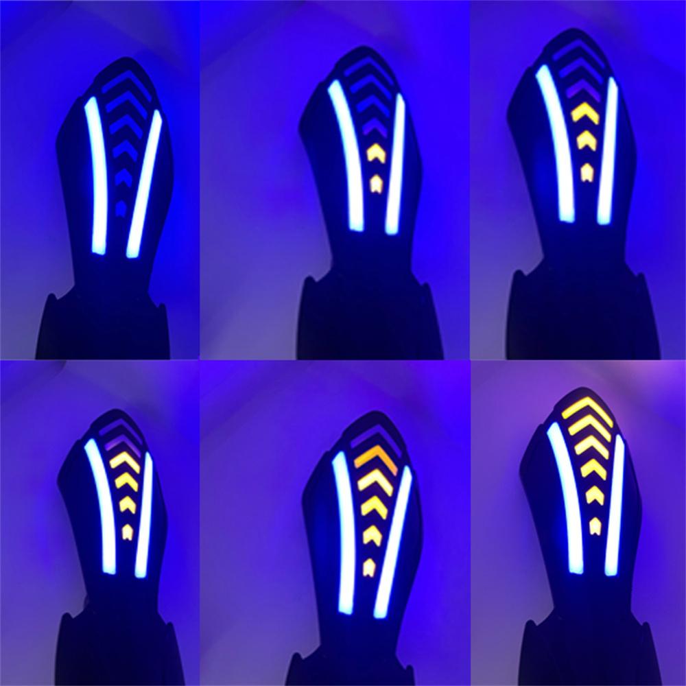 2Pcs Motorcycle Handlebar Hand Guards Protector W/ Led Flowing Turn Signal Light