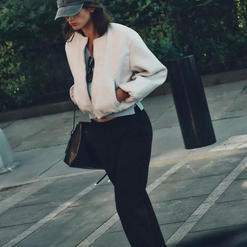 Fall and Winter New Women's Clothing Soft Long Sleeves Minimalist Easiest for Match Pilot Jacket Outwear 9631969 3046274