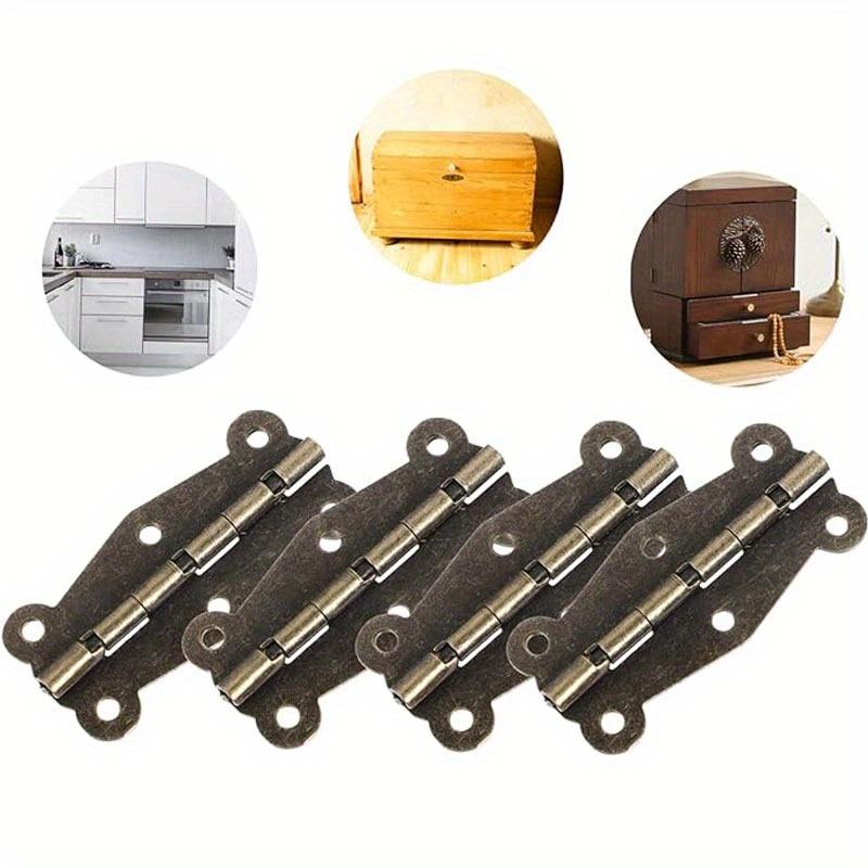 20 szt. Mini zawiasów do drzwi w stylu vintage w kolorze złotym, srebrnym i brązowym, zawiasy do dekoracji szafek, szuflad i szkatułek na biżuterię