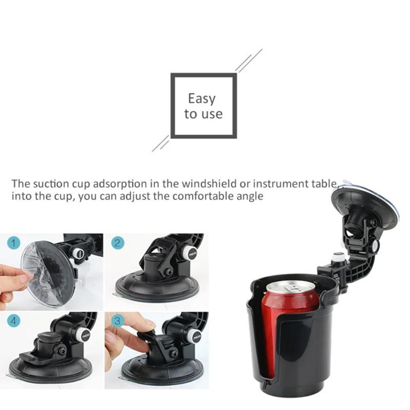 Auto Cup Holder for Cars Recessed Folding Drink Sturdy Black Vehicle Adjustable