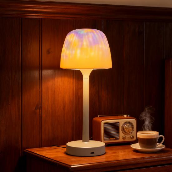 Projektor Świateł Nocnych z Falą Wody Zmieniający Kolory Lampa Łazienkowa ze Sterowaniem Dotykowym Wodoodporna Lampa Projekcyjna Odporna na Zachlapania do Prysznica Spa