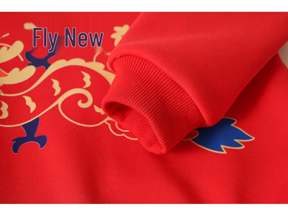 Children's Fleece-Lined Sweatshirt - Winter Warm Top for Boys & Girls, New Year & Christmas Apparel, Thickened Baby Winter Clothing