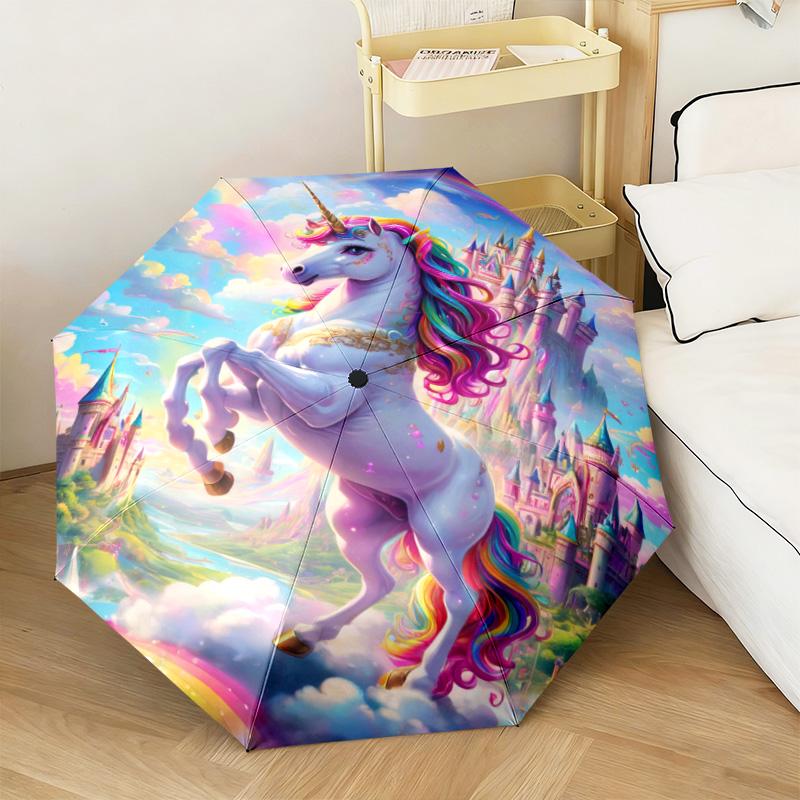 Regenbogen Einhorn Fantasy Himmel Schirm Ist Geeignet Für Alle Jahreszeiten Einschließlich Zuhause Reisen Und Outdoor-Aktivitäten Multifunktionaler Schirm S4