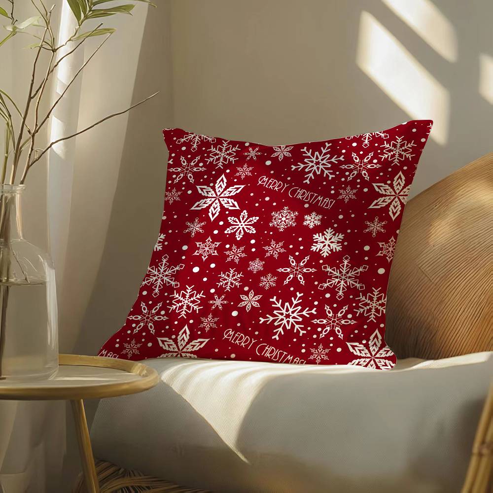 Celebrate Art Christmas Day Print Pillow Case Silky elegant Comfort Sofa Bed Invisible zipper Beach pillowcase
