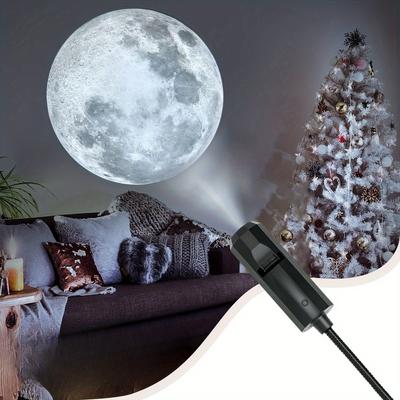 1 Light + 1colored Moon Filament Yellow, White and Blue. USB Plug Portable LED Projection Light Bedroom Ceiling Photo Background Decorative Light