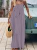 Women's Spaghetti Strap Backless Long Dress