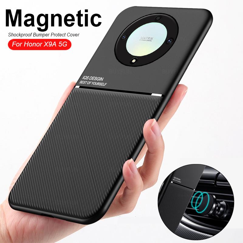 Magnetic Phone Case For Honor X9a 5G Matte Soft Silicone Frame Cover For Honor X9a x 9 a HonorX9a Shockproof Shell Coque 6.67in