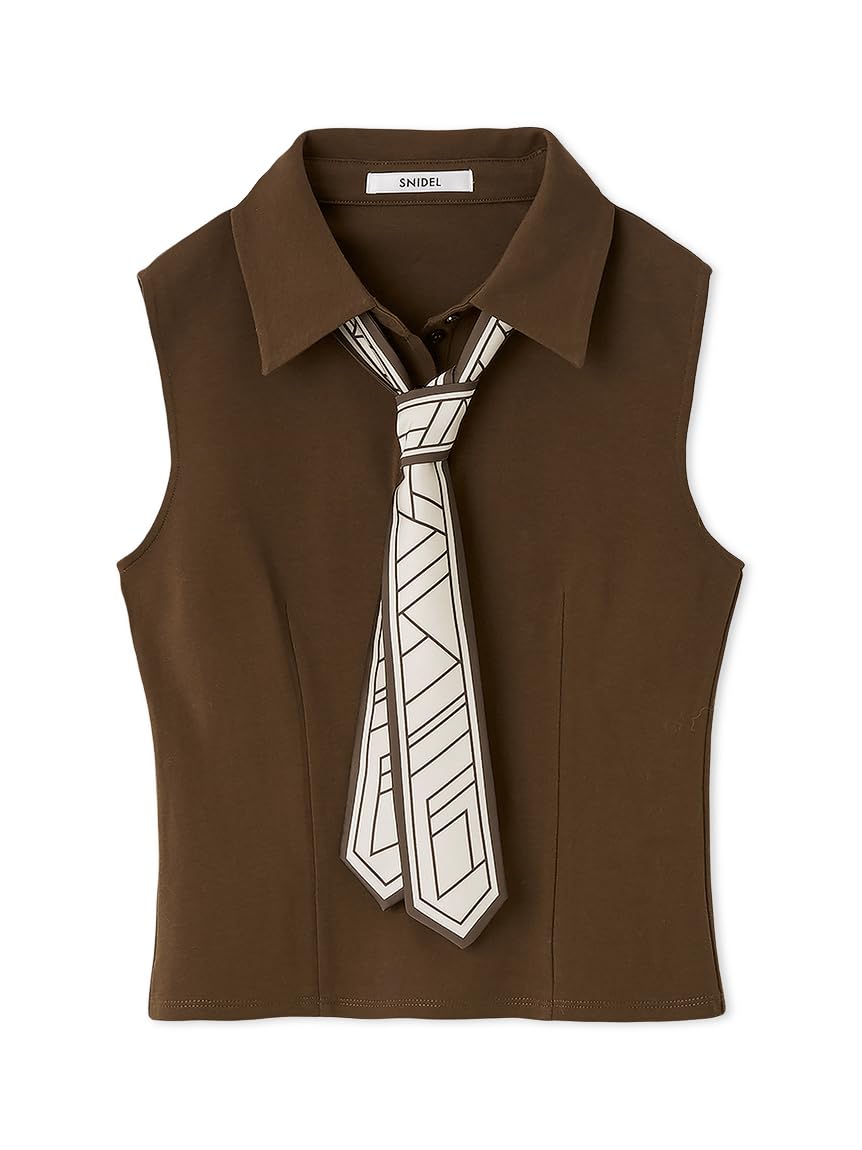 

Snidel Пуловер поло-кроя с бантом SWCT254246 BRW F Женский