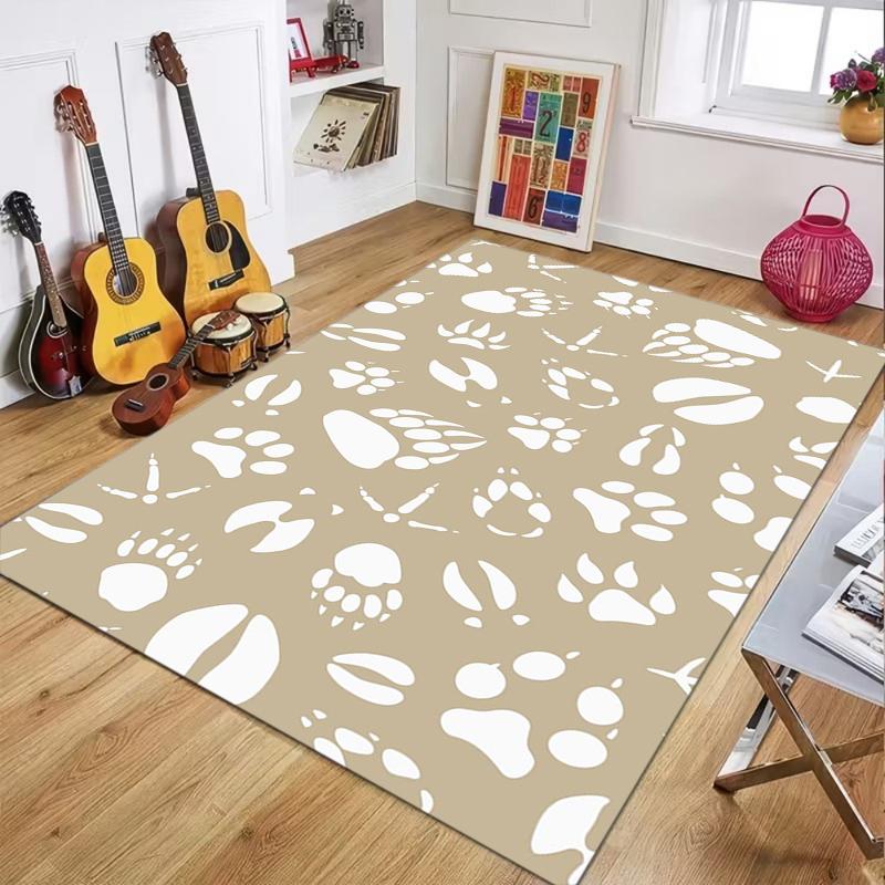 Cute Dog Print Kids Area Rug Non-Slip Washable Soft Cartoon Puppy Floor Mat for Nursery Playroom Bedroom Living Room Decor
