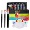 LANPO Acrylic Paint Set: 24 Colors, Waterproof, Beginner-Friendly, Boxed for DIY Projects