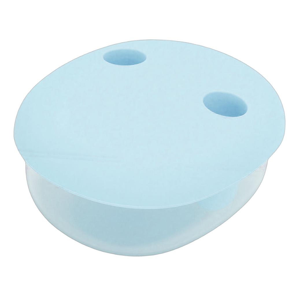 2 In 1 No Mess Snack Container Leak Proof Food Storage Snack Box with Finger Lid Keep Hands Clean Blue