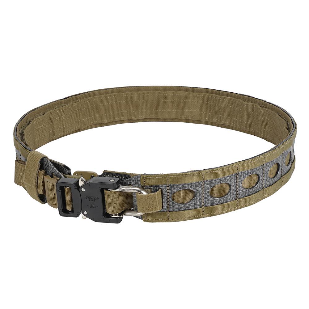 Bison Lightweight Double Layer Tactical Belt with Quick Release Metal Buckle
