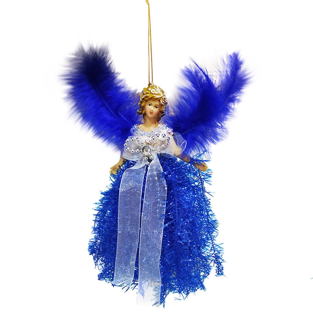 Christmas Tree Pendant Doll Fabric Angel Christmas Tree Topper Pendant with Feather Wings for Christmas Decorations Rainai 5PCS Mini Angel Christmas Tree Pendant