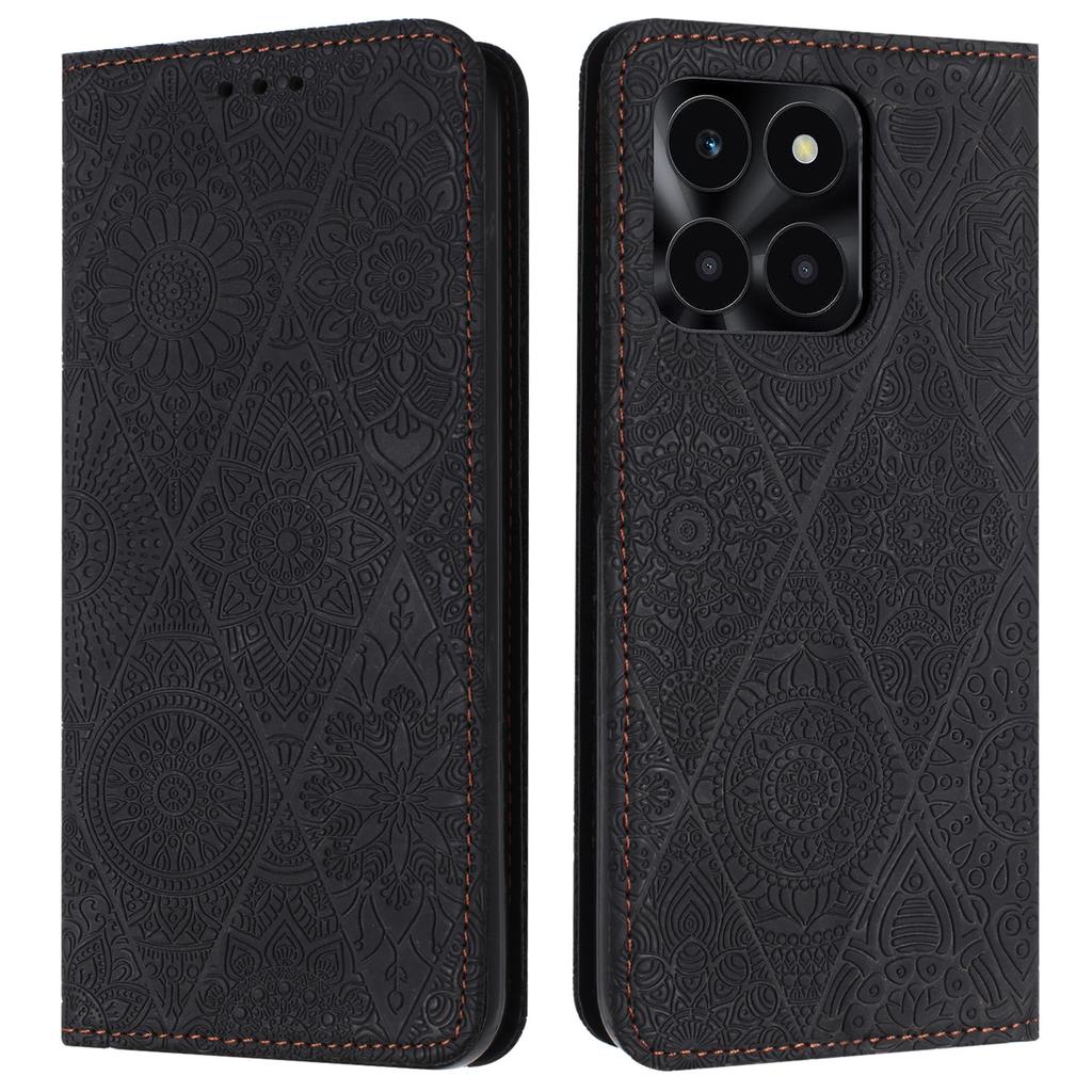 Wallet Case for Honor X6c 4G/X6b 4G/X6a 4G/X5b/X5b Plus Imprinted Flower Stand Leather Phone Cover