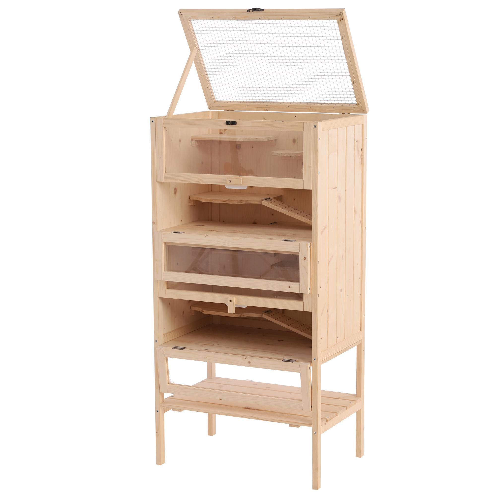 Multi-level cage for hamsters, mice, and