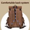 Vintage Distressed Leather Waxed Canvas Backpack Large Capacity Multiple -pockets New Waterproof Drawstring Outdoor Travel Double-Shoulder Bag