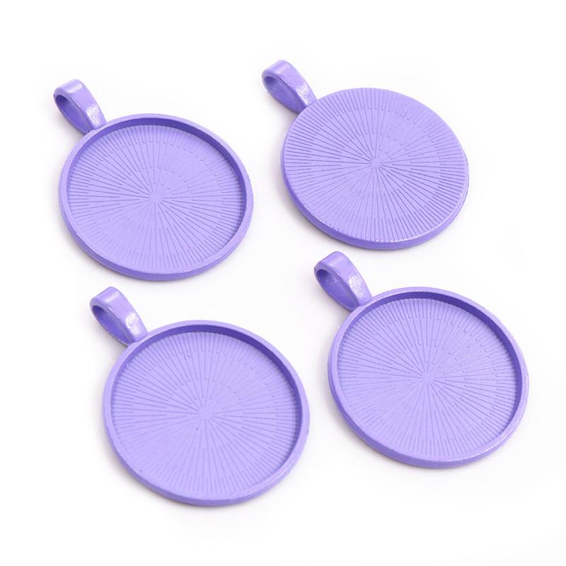 Neue Mode 10 Stück 25mm Innenmaß 4 Farben Beschichtet Klassisch Einfacher Stil Cabochon Basis Fassung Anhänger