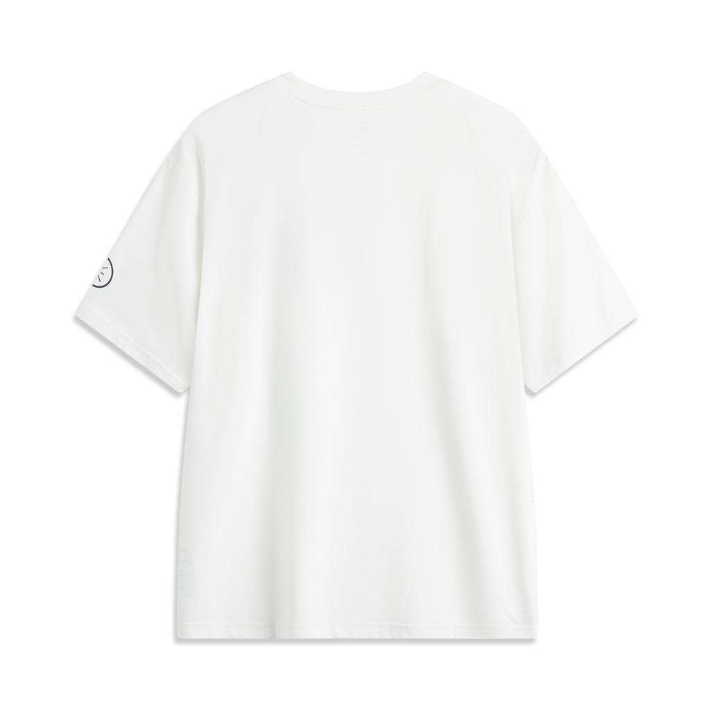 Li-Ning Printed Letter Round Neck Comfortable Breathable Short Sleeve T-Shirt Men T-Shirts Standard-White AHSUB25-2