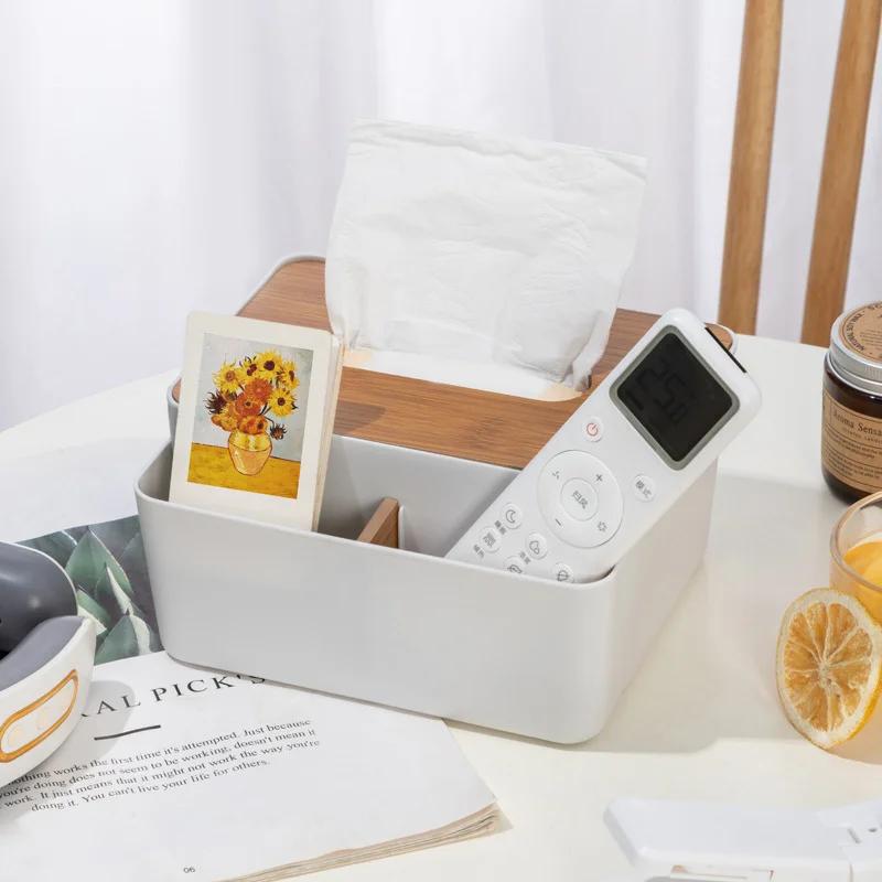 Tissue Box Holder Bamboo Cover Toilet Paper Box Napkin Holder Case Tissue Paper Dispenser Paper Towel Storage Box Tissue Boxes