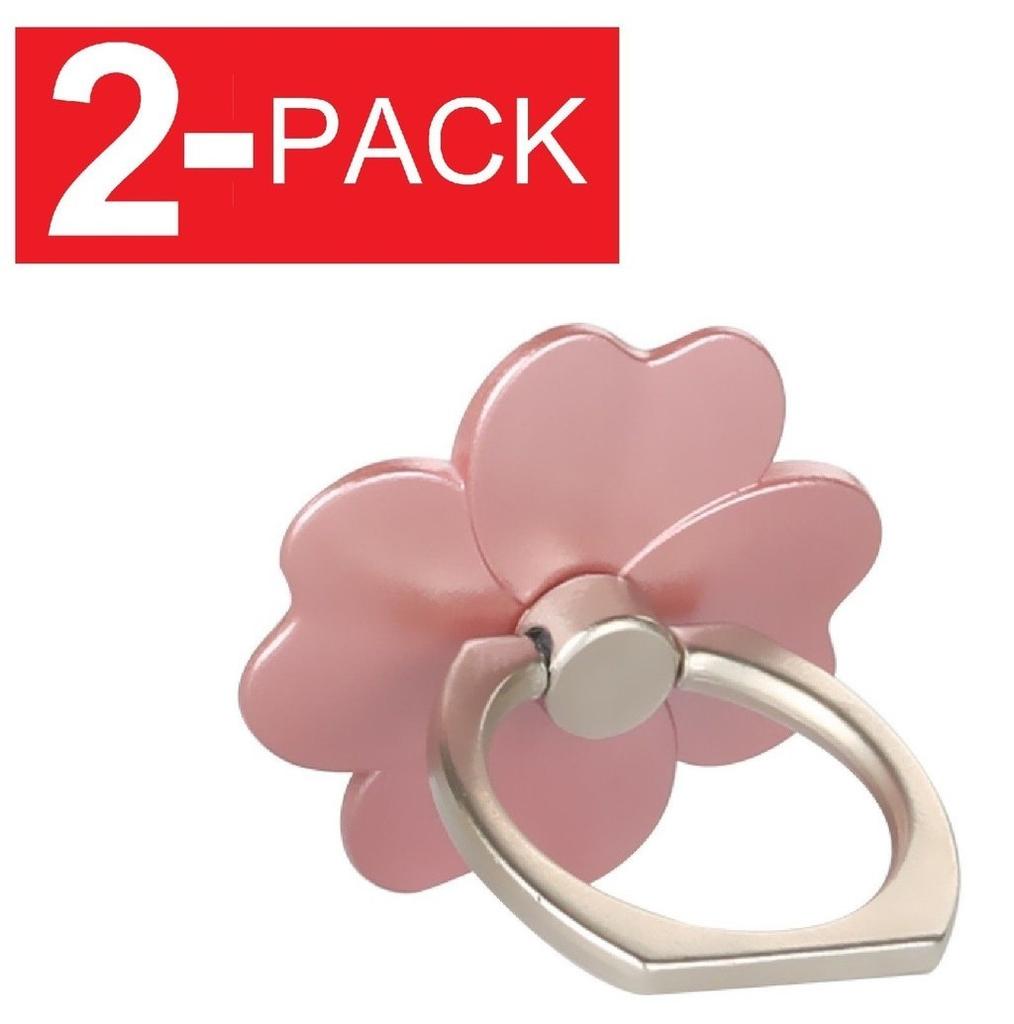 2-pack Universal 360 Rotating Finger Ring Stand Holder For Cell Phone With Elegant Flower Design And Premium Quality Materials