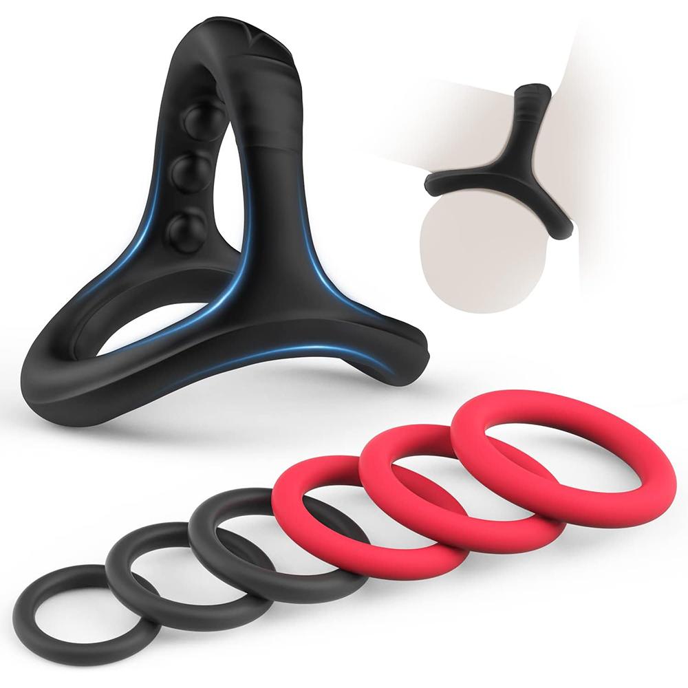 Silicone Penis/Cock Rings Set 7 Sizes - Stretchy Durable Erection Enhancing, Strong Hold for Men & Couples Sex Toys