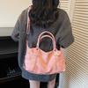 Vintage Faux Leather Duffel Bag Women's Fashion Shoulder Tote with Dual Handle and Practical Design